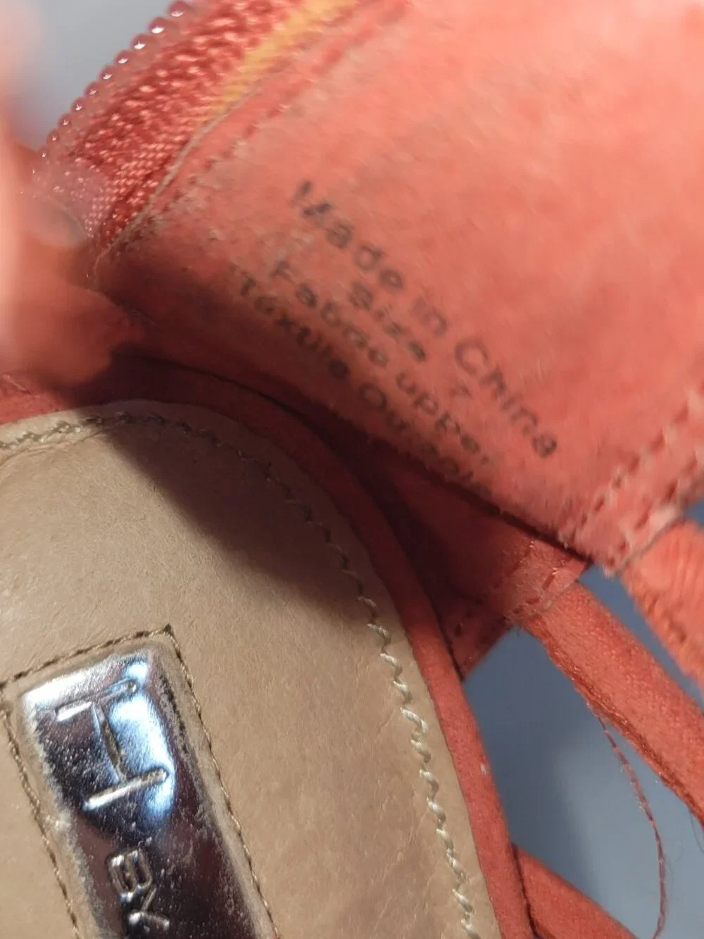 H by Halston Coral/Orange Suede Stacked Platform Shoes- Size 7